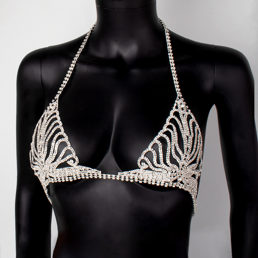 Rhinestone Chain Body Jewelry Lingerie Set