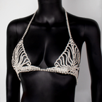 Rhinestone Chain Body Jewelry Lingerie Set