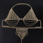 Crystal Rhinestone Body Chain Set for Women – Bra, Thong & Body Chain Jewelry