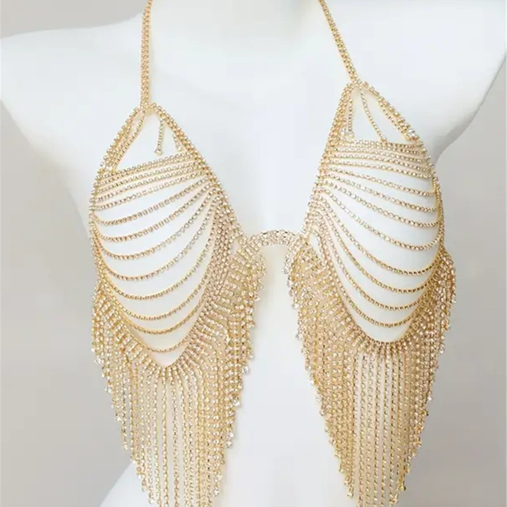 Rhinestone Bra & Body Chain Set – Luxury Crystal Body Jewelry for Women