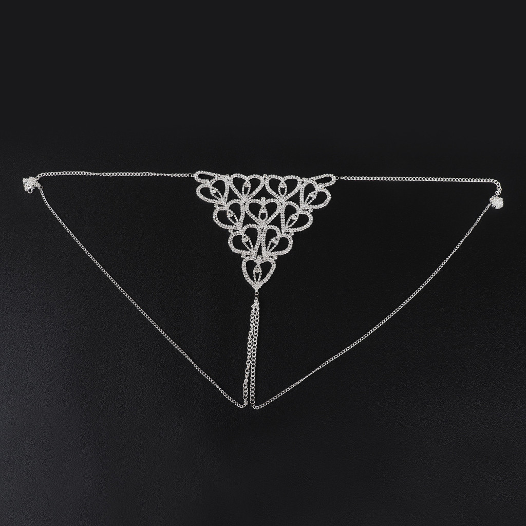 Rhinestone Chain Body Jewelry Lingerie Set