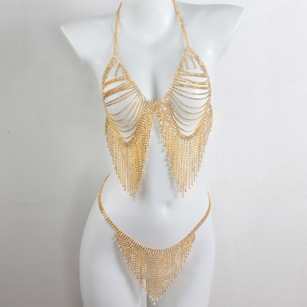 Rhinestone Bra & Body Chain Set – Luxury Crystal Body Jewelry for Women