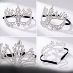 Rhinestone Masquerade Mask for Women – Crystal Venetian Face Mask for Carnival, Parties & Halloween