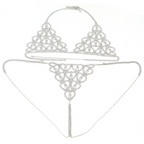 Rhinestone Chain Body Jewelry Lingerie Set