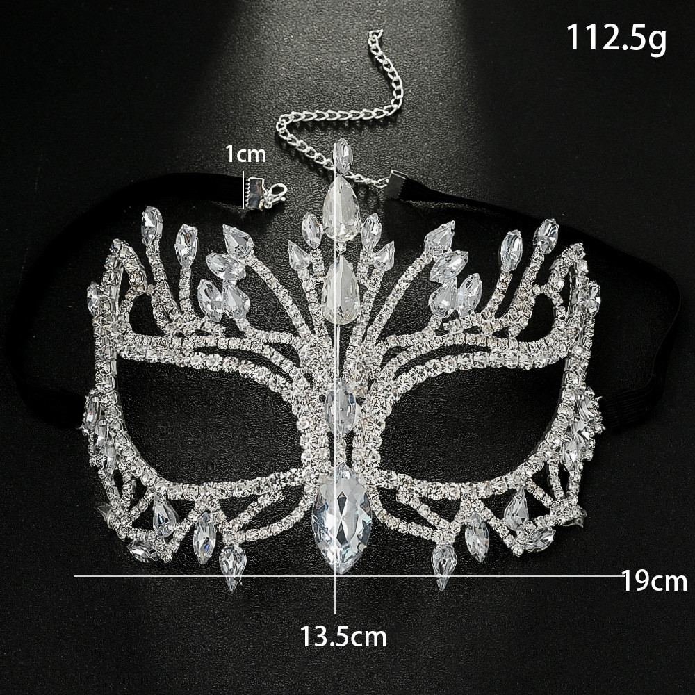 Rhinestone Masquerade Mask for Women – Crystal Venetian Face Mask for Carnival, Parties & Halloween