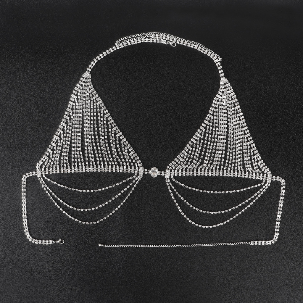 Crystal Rhinestone Body Chain Set for Women – Bra, Thong & Body Chain Jewelry