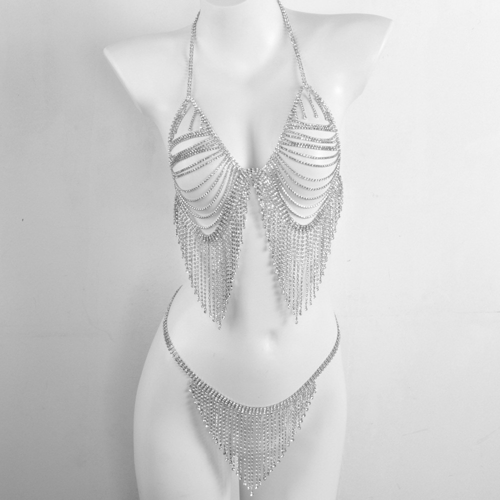 Rhinestone Bra & Body Chain Set – Luxury Crystal Body Jewelry for Women