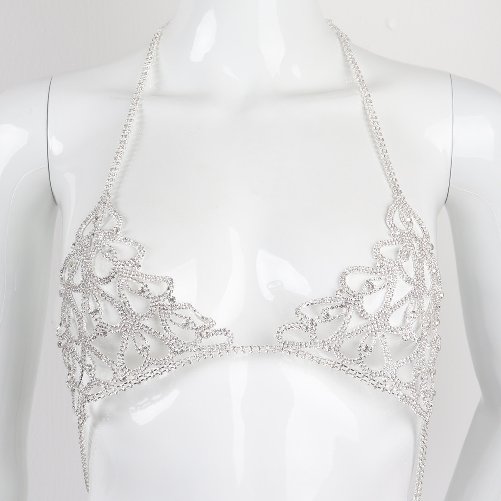 Rhinestone Chain Body Jewelry Lingerie Set