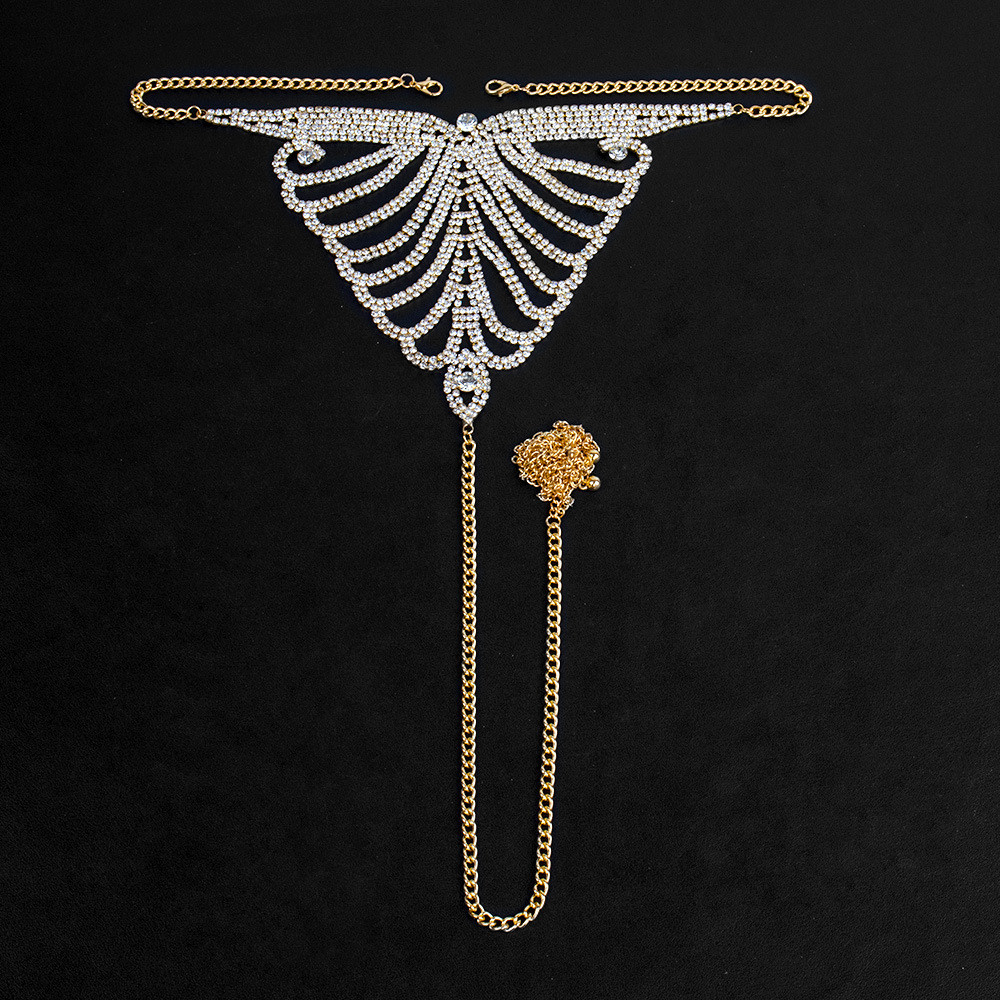 Rhinestone Chain Body Jewelry Lingerie Set