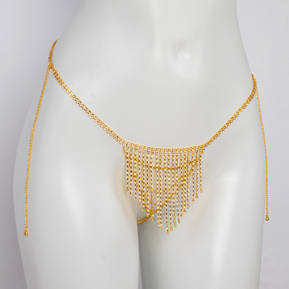 Crystal Rhinestone Body Chain Set for Women – Bra, Thong & Body Chain Jewelry