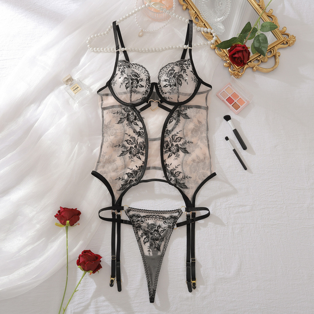 Wireless Mesh Lingerie Set — Breathable, Shaping & Sheer | Women's Sexy Bra & Panty Set