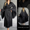 Satin Lace Long Sleeve Kimono Robe