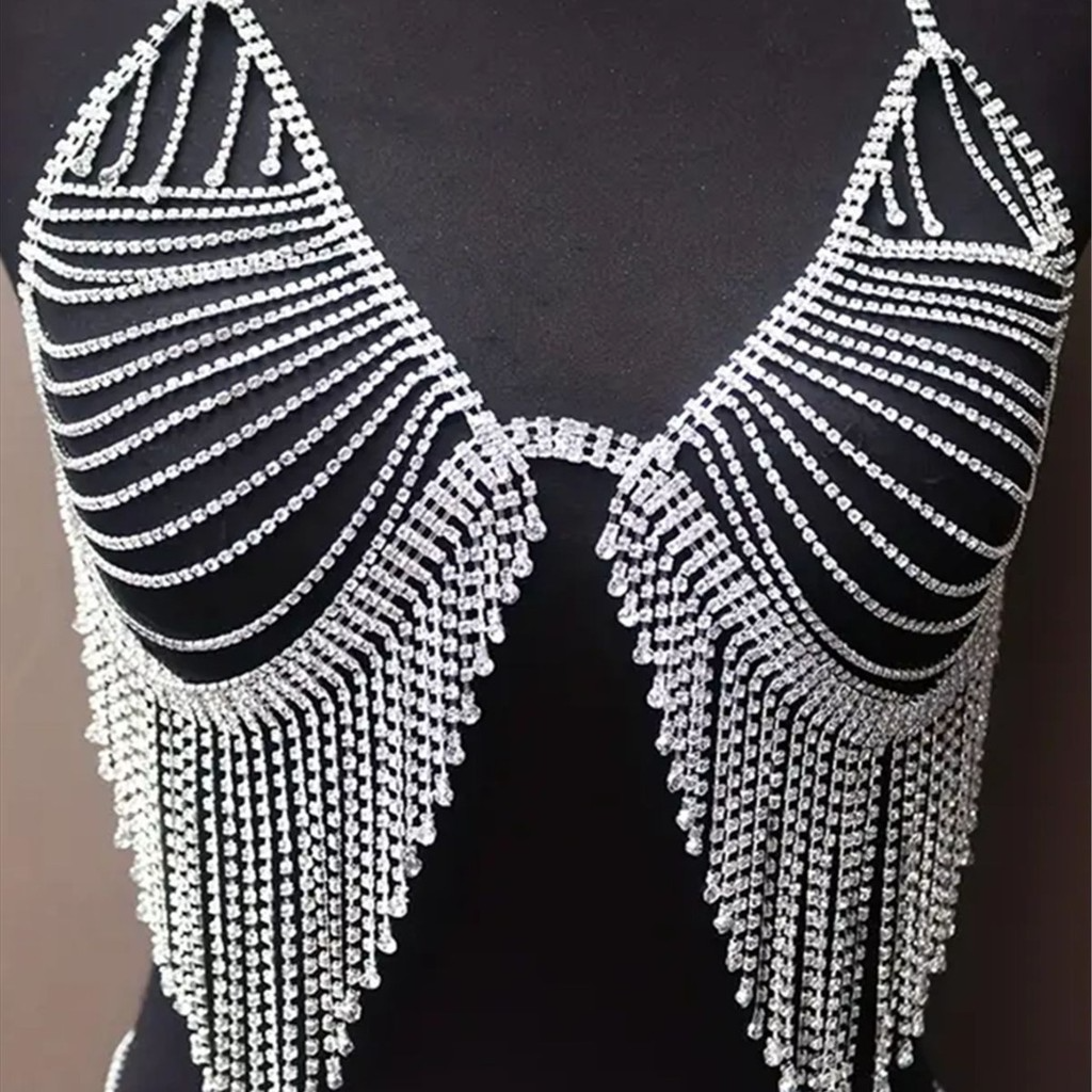 Rhinestone Bra & Body Chain Set – Luxury Crystal Body Jewelry for Women