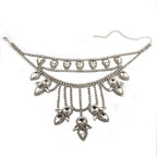 Oversized Crystal Teardrop Statement Necklace | Rhinestone Layered Fringe Party Jewelry
