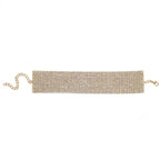 Wide Full Rhinestone Anklet | Crystal Mesh Ankle Bracelet