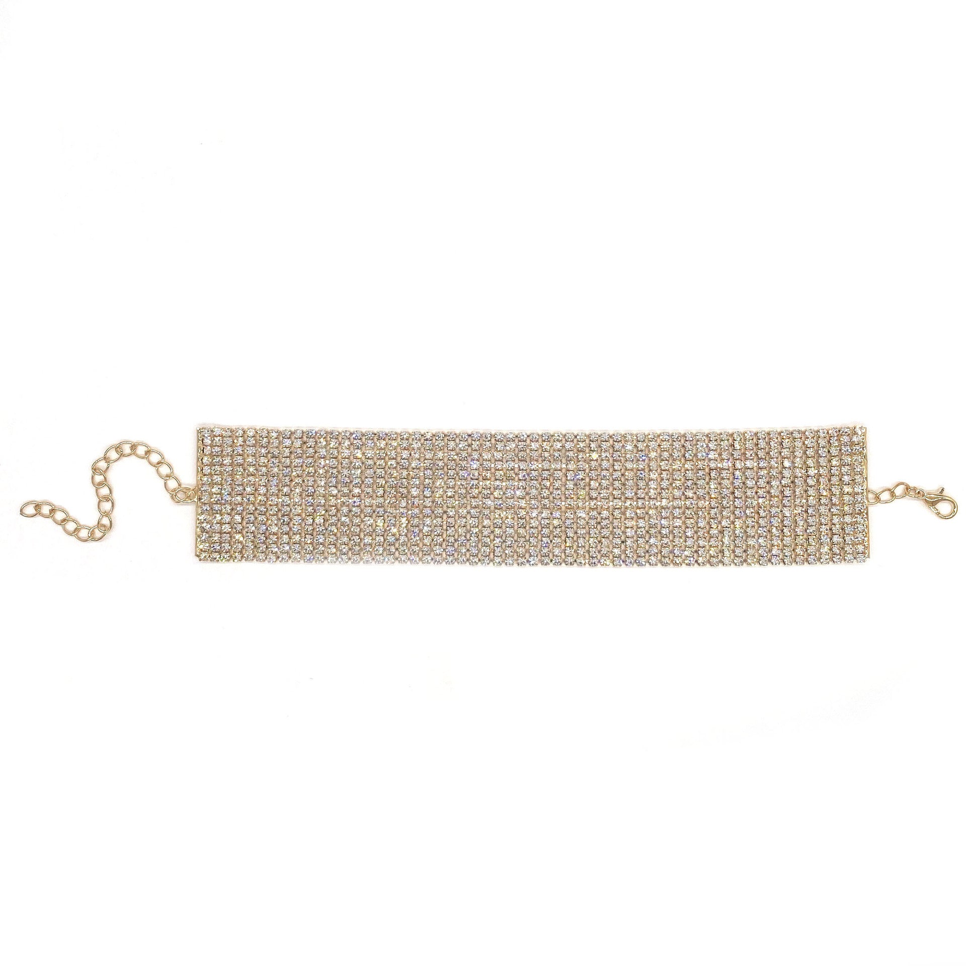 Wide Full Rhinestone Anklet | Crystal Mesh Ankle Bracelet