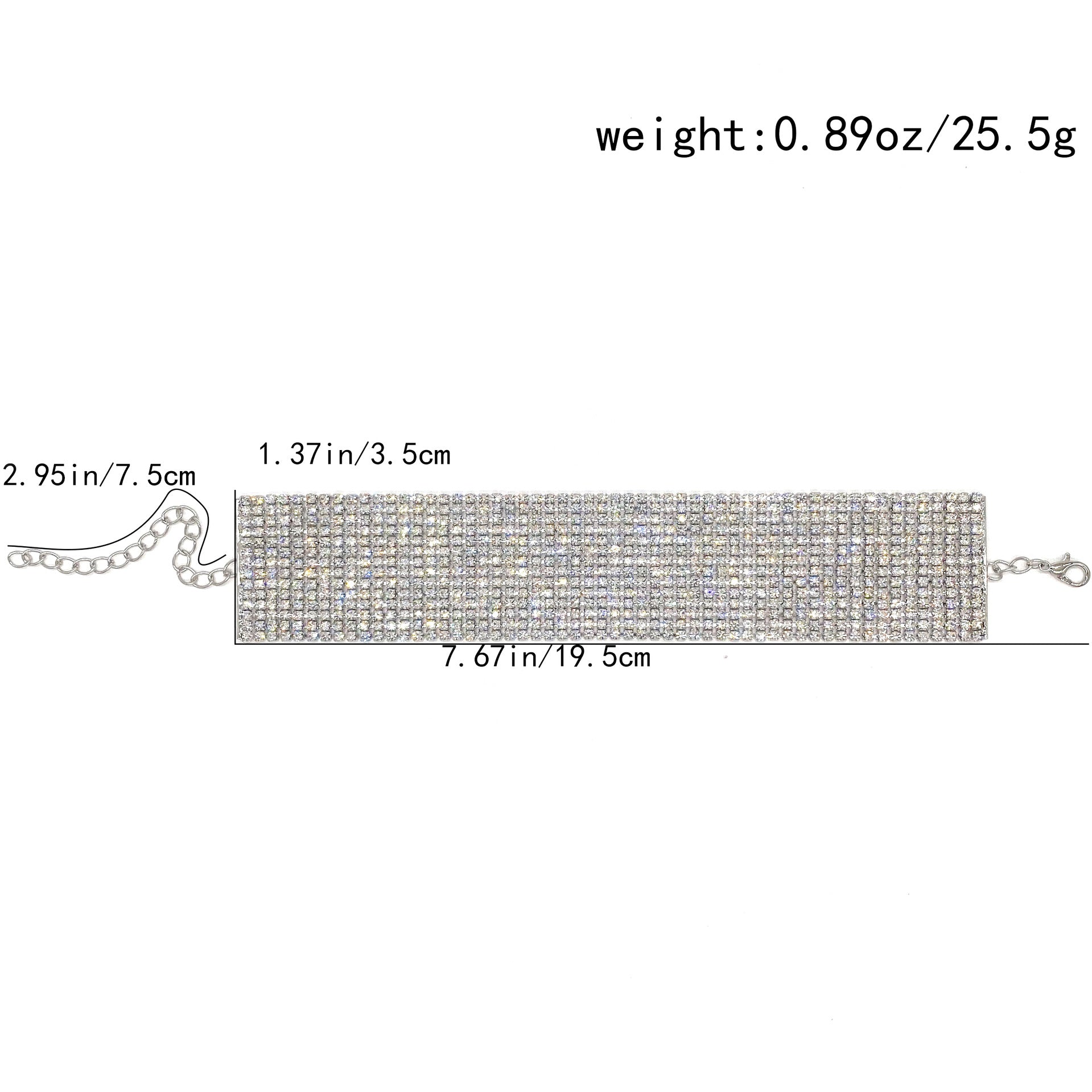 Wide Full Rhinestone Anklet | Crystal Mesh Ankle Bracelet