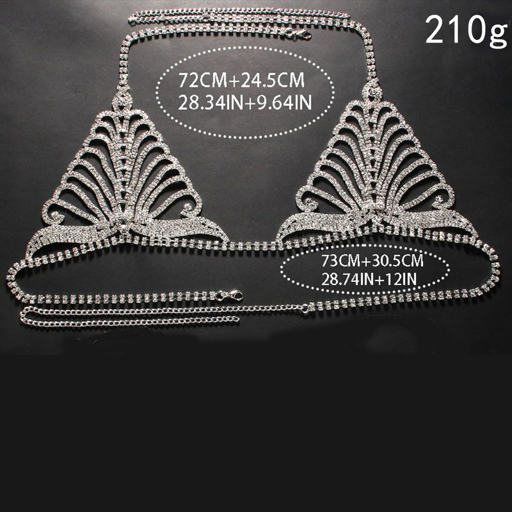 Rhinestone Chain Body Jewelry Lingerie Set
