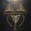 Rhinestone Chain Body Jewelry Lingerie Set