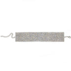 Wide Full Rhinestone Anklet | Crystal Mesh Ankle Bracelet