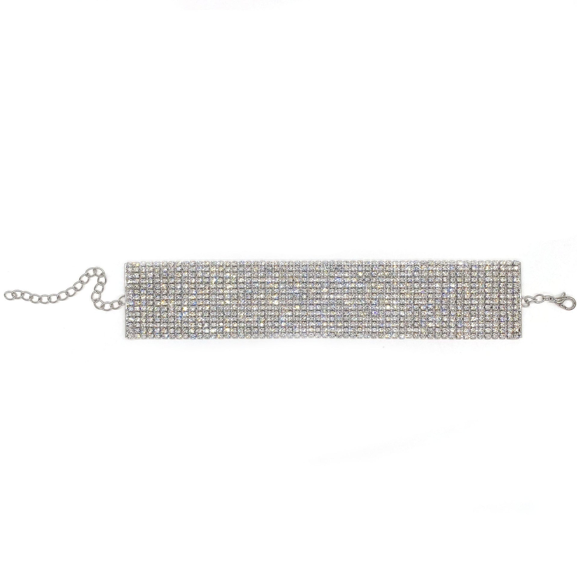 Wide Full Rhinestone Anklet | Crystal Mesh Ankle Bracelet