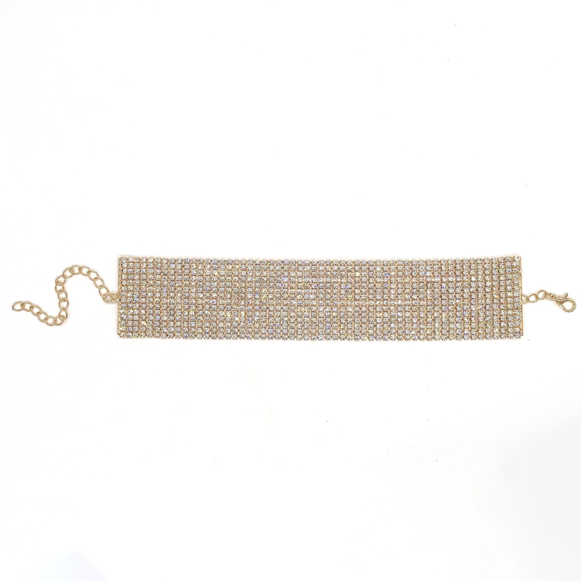 Wide Full Rhinestone Anklet | Crystal Mesh Ankle Bracelet